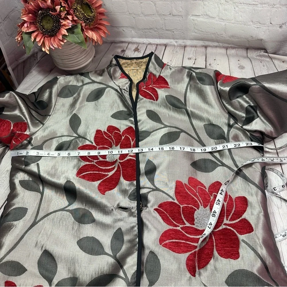 NWT irresistible reversibles red floral or Leopard Print Women's Jacket sz XL